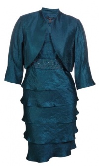 R&M Richards Women's Tiered Shimmer Jacket Dress Set R&M Richards Women's Tiered Shimmer Jacket Dress Set