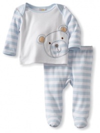 ABSORBA Baby-Boys Newborn Bear Two Piece Footed Pant Set, Blue/Stripes, 3-6 Months ABSORBA Baby-Boys Newborn Bear Two Piece Footed Pant Set, Blue/Stripes, 3-6 Months