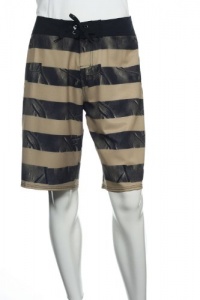 Quiksilver Men's Black Wide Horizontal Striped Board Shorts Quiksilver Men's Black Wide Horizontal Striped Board Shorts