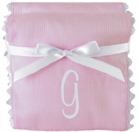 Princess Linens Garden Pique Burp Pad Set - Light Pink with White Rick Rack Trim-G Princess Linens Garden Pique Burp Pad Set - Light Pink with White Rick Rack Trim-G