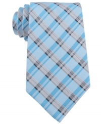 Turn up the volume on your work wear. This plaid tie from Calvin Klein pumps up any suit. Turn up the volume on your work wear. This plaid tie from Calvin Klein pumps up any suit.