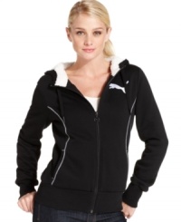Layer up with Puma's ultra-cozy fleece-lined hoodie! Pair it with athletic pants as you head to the gym or wear it with your favorite denims for a relaxed look. Layer up with Puma's ultra-cozy fleece-lined hoodie! Pair it with athletic pants as you head to the gym or wear it with your favorite denims for a relaxed look.