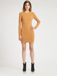 A simply sleek design that hugs the curves for head-turning appeal.Round neckLong sleevesFront and back seamsBack zipperAbout 17 from natural waist54% viscose/40% polyester/6% elastaneDry cleanMade in USA of imported fabric Model shown is 5'10 (177cm) wearing US size Small. A simply sleek design that hugs the curves for head-turning appeal.Round neckLong sleevesFront and back seamsBack zipperAbout 17 from natural waist54% viscose/40% polyester/6% elastaneDry cleanMade in USA of imported fabric Model shown is 5'10 (177cm) wearing US size Small.