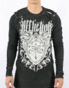 Affliction - Mens Warshield Rev. Thermal T-Shirt In Black Lava/White