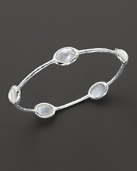 An effortlessly elegant option to brighten your ensemble, this versatile sterling silver bangle blends mother of pearl and stone insets. Designed by Ippolita.