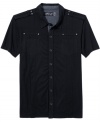 Keep it simple and streamlined. This Retrofit shirt is the strong, silent type.