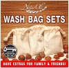 NaturOli Soap Nuts Wash Bags (Set of 3) Large, Extra-heavy-duty, Muslin, Double-Draw. UNPRINTED! No inks to come off in your wash. 100% natural, unbleached materials!