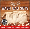 NaturOli Soap Nuts Wash Bags (Set of 3) Large, Extra-heavy-duty, Muslin, Double-Draw. UNPRINTED! No inks to come off in your wash. 100% natural, unbleached materials!