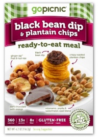 GoPicnic Ready-To-Eat Meals: Black Bean Dip & Plantain Chips, 4.2 Ounce (Pack of 6)