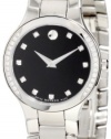 Movado Women's 0606491 Serio Stainless Steel Black Diamond Marker Museum Dial Watch