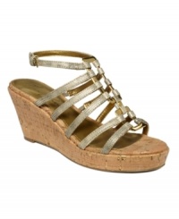 Bring out your inner goddess this summer with the Romanesque styling of the Okay wedge sandal from Mark Fisher. Bring out your inner goddess this summer with the Romanesque styling of the Okay wedge sandal from Mark Fisher.
