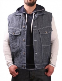 Moda Essentials Dark Denim Jeans Vest Button Up Closure Moda Essentials Dark Denim Jeans Vest Button Up Closure