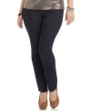 Rock a sleek look with American Rag's plus size skinny jeans, finished by a dark wash.