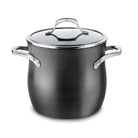 This Calphalon stock pot with lid boasts the revolutionary Unison Slide Nonstick surface which releases foods effortlessly, making even the most demanding culinary creations simple to prepare. A heavy-gauge bottom provides even heating and prevents sauces from scorching, while the high sides and narrow opening control evaporation. Handles stay comfortably cool on the stovetop. This Calphalon stock pot with lid boasts the revolutionary Unison Slide Nonstick surface which releases foods effortlessly, making even the most demanding culinary creations simple to prepare. A heavy-gauge bottom provides even heating and prevents sauces from scorching, while the high sides and narrow opening control evaporation. Handles stay comfortably cool on the stovetop.