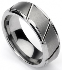 Men's Tungsten Ring/ Wedding Band, Slatted Design, Sizes 7 - 12 by Men's Collections (rg3) Men's Tungsten Ring/ Wedding Band, Slatted Design, Sizes 7 - 12 by Men's Collections (rg3)