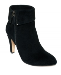 Make a statement in the sultry Sedona booties by Adrienne Vittadini. They feature a cute cuff at the top and a zipper closure on the side. Make a statement in the sultry Sedona booties by Adrienne Vittadini. They feature a cute cuff at the top and a zipper closure on the side.