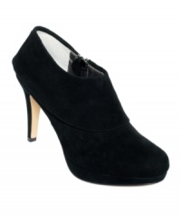 Step up your game with this totally on-trend style. Adrienne Vittadini's Polenta booties add a hint of suede sophistication to any look. Step up your game with this totally on-trend style. Adrienne Vittadini's Polenta booties add a hint of suede sophistication to any look.