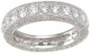 Vintage Style Sterling Silver Wedding Band Eternity Anniversary Ring