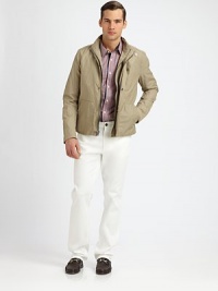 Modern fit silhouette that transitions easily into any wardrobe, cut from soft, garment-dyed cotton.Five-pocket styleInseam, about 33½98% cotton/2% elastaneMachine washImported Modern fit silhouette that transitions easily into any wardrobe, cut from soft, garment-dyed cotton.Five-pocket styleInseam, about 33½98% cotton/2% elastaneMachine washImported