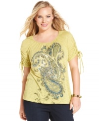 Infuse your look with a bohemian-inspired touch with this plus size paisley-print top from Style&co. Infuse your look with a bohemian-inspired touch with this plus size paisley-print top from Style&co.