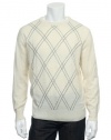 Geoffrey Beene Men's Ivory Argyle Crew Neck Sweater