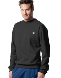 Champion Men's Champion Eco Fleece Crew Sweatshirt, Black, Large Champion Men's Champion Eco Fleece Crew Sweatshirt, Black, Large