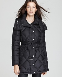 Embrace cold weather with chic style sense in this Burberry Brit puffer coat, featuring plush down filling and a generous silhouette for a fashionable forecast ahead. Embrace cold weather with chic style sense in this Burberry Brit puffer coat, featuring plush down filling and a generous silhouette for a fashionable forecast ahead.