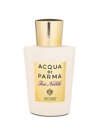 EXCLUSIVELY AT SAKS. Lightweight, sheer formula gently moisturizes the skin, leaving it satiny smooth, soft and fresh. Perfect for use after bath to leave skin delicately fragranced with the scent of Iris Nobile. Made in Italy. 6.7 oz. 