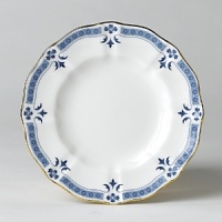 Though Grenville's geometric shapes and studs, set in a narrow border, lend the pattern a modern feel, the stylish leaf and flower elements closely follow classic Derby tradition. Though Grenville's geometric shapes and studs, set in a narrow border, lend the pattern a modern feel, the stylish leaf and flower elements closely follow classic Derby tradition.