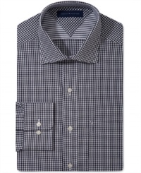 Classic gingham on this Tommy Hilfiger dress shirt works in any 9-to-5 situation. Classic gingham on this Tommy Hilfiger dress shirt works in any 9-to-5 situation.