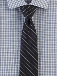 An elegant dress essential woven in fine, striped silk.SilkDry cleanMade in USA An elegant dress essential woven in fine, striped silk.SilkDry cleanMade in USA