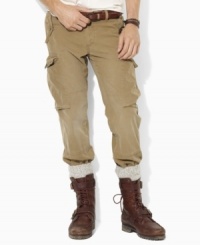 The rugged spirit of classic military style comes through in this ultra-functional cargo pant, finished with plenty of utility details for an authentic flight pant look. The rugged spirit of classic military style comes through in this ultra-functional cargo pant, finished with plenty of utility details for an authentic flight pant look.