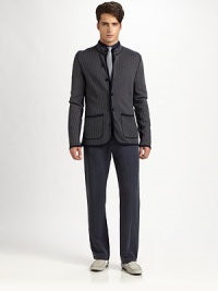 Lightweight trouser tailored in a supremely soft cotton blend for the perfect combination of luxury and leisure.Flat-front styleSide slash, back flap pocketsFront coin pocketInseam, about 3456% silk/44% linenDry cleanImported Lightweight trouser tailored in a supremely soft cotton blend for the perfect combination of luxury and leisure.Flat-front styleSide slash, back flap pocketsFront coin pocketInseam, about 3456% silk/44% linenDry cleanImported