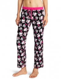 Hello Kitty Juniors Hk Loves Me Rib Waist Printed Sleep Pant, Black, Medium Hello Kitty Juniors Hk Loves Me Rib Waist Printed Sleep Pant, Black, Medium