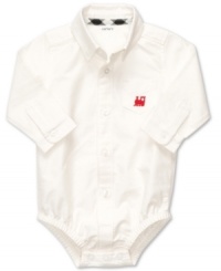 When he has to look his best, dress him up in first dress shirt bodysuit by Carter's. When he has to look his best, dress him up in first dress shirt bodysuit by Carter's.