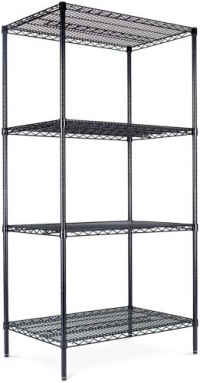 Alera SW503624BL Industrial Wire Shelving Starter Kit, 4 Shelves, 36w x 24d x 72h, Black Alera SW503624BL Industrial Wire Shelving Starter Kit, 4 Shelves, 36w x 24d x 72h, Black