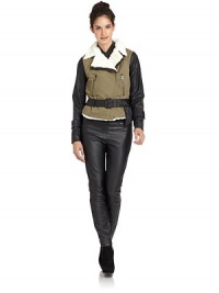 THE LOOKMotorcycle-inspired designFaux shearling liningAsymmetric zip closureDual zip pocketsBelted waistLong sleeves with belted cuffsTHE FITAbout 21 from shoulder to hemTHE MATERIALShell: cottonFaux fur: polyesterFully linedCARE & ORIGINDry cleanImportedModel shown is 5'9 (175cm) wearing US size Small. THE LOOKMotorcycle-inspired designFaux shearling liningAsymmetric zip closureDual zip pocketsBelted waistLong sleeves with belted cuffsTHE FITAbout 21 from shoulder to hemTHE MATERIALShell: cottonFaux fur: polyesterFully linedCARE & ORIGINDry cleanImportedModel shown is 5'9 (175cm) wearing US size Small.