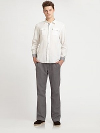 EXCLUSIVELY OURS. A wardrobe essential pant in luxurious linen is tailored in a flat-front silhouette with side slash and rear pockets and a straight leg fit.Flat-front styleSide slash, back flap pocketsInseam, about 31CottonMachine washImported EXCLUSIVELY OURS. A wardrobe essential pant in luxurious linen is tailored in a flat-front silhouette with side slash and rear pockets and a straight leg fit.Flat-front styleSide slash, back flap pocketsInseam, about 31CottonMachine washImported