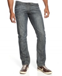 Dial down your look. These Sean John jeans are washed and wrinkled to perfection. Dial down your look. These Sean John jeans are washed and wrinkled to perfection.