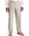 Kenneth Cole Reaction Men's Solid Rigid Waistband Flat Front Pant