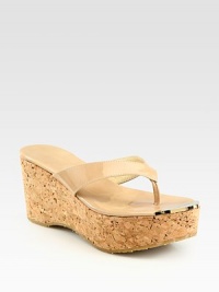 Cork wedge, 3 (75mm)Cork platform, 1½ (40mm)Compares to a 1½ heel (40mm)Patent leather upperLeather liningRubber trek solePadded insoleMade in Italy Cork wedge, 3 (75mm)Cork platform, 1½ (40mm)Compares to a 1½ heel (40mm)Patent leather upperLeather liningRubber trek solePadded insoleMade in Italy
