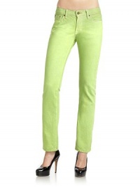 THE LOOKButton closureBelt loopsZip flyFive-pocket designSkinny fit through legsTHE FITInseam, about 29½Rise, about 8THE MATERIALCottonCARE & ORIGINMachine washMade in USAModel shown is 5'10 (177cm) wearing US size 4. THE LOOKButton closureBelt loopsZip flyFive-pocket designSkinny fit through legsTHE FITInseam, about 29½Rise, about 8THE MATERIALCottonCARE & ORIGINMachine washMade in USAModel shown is 5'10 (177cm) wearing US size 4.