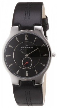 Skagen Men's 433LSLB Black Leather Watch Skagen Men's 433LSLB Black Leather Watch