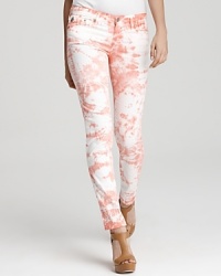 AG Adriano Goldschmied Jeans - 8 oz Luscious Sateen Skinny Jeans in Coral Tie-Dye