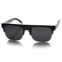 Square Club Master Semi-Rimless Half Frame Flat Top Wayfarer Style Sunglasses Square Club Master Semi-Rimless Half Frame Flat Top Wayfarer Style Sunglasses