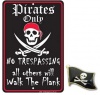 Pirates Parking Sign All Others Will Walk the Plank- Metal Sign and Lapel Pin