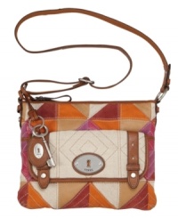 Add some color to your day with this pretty patchwork style from Fossil. The perfect fashionably functional addition to your handbag collection.