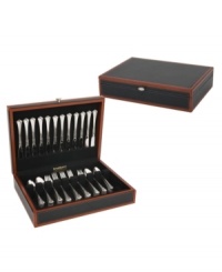 When you aren't entertaining, the Adams flatware chest from Reed & Barton stores more than a dozen place settings and serving pieces in soft, tarnish-resistant silver cloth. Imitation leather and cherry-finished wood veneer look as fine as its contents. When you aren't entertaining, the Adams flatware chest from Reed & Barton stores more than a dozen place settings and serving pieces in soft, tarnish-resistant silver cloth. Imitation leather and cherry-finished wood veneer look as fine as its contents.