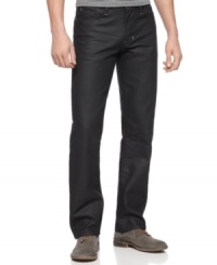 Go dark. These coated indigo jeans from Ring of Fire rock out your casual favorites. Go dark. These coated indigo jeans from Ring of Fire rock out your casual favorites.
