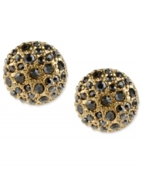 Sweet studs from Kenneth Cole New York. Embellished with dark pave crystals, these golden stud earrings are small drops with big style. Crafted in gold tone mixed metal. Approximate diameter: 1/3 inch. Sweet studs from Kenneth Cole New York. Embellished with dark pave crystals, these golden stud earrings are small drops with big style. Crafted in gold tone mixed metal. Approximate diameter: 1/3 inch.